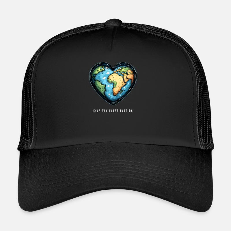 Keep the Heart Beating Environment Earth Day Earth Trucker Cap