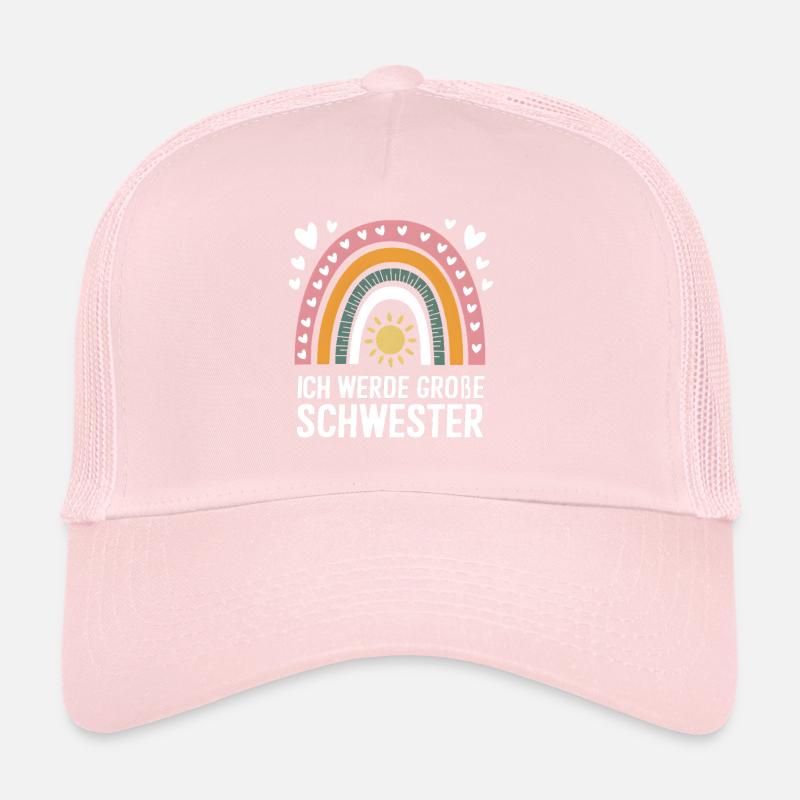 Je vais être grande sœur arc-en-ciel boho Casquette trucker 