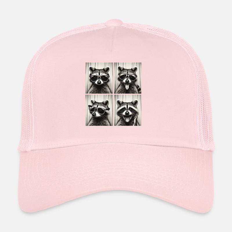 Fotobox Waschbär mit Sonnenbrille Trucker Cap