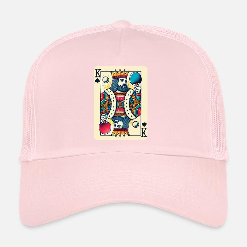 Retro Playing Card Table Tennis King Design Trucker Cap