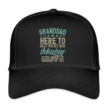 Grandad Großvater Opa Pops Großelternteil - Trucker Cap - Schwarz/Schwarz - Vorne