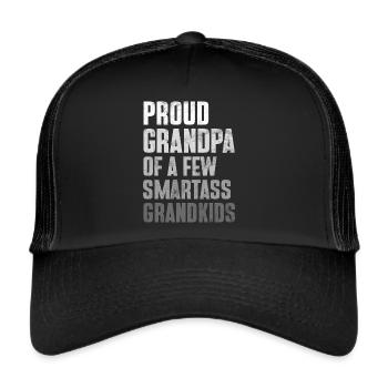 Grandad Großvater Opa Pops Großelternteil - Trucker Cap - Schwarz/Schwarz - Vorne