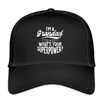 Grandad Großvater Opa Pops Großelternteil - Trucker Cap - Schwarz/Schwarz - Vorne