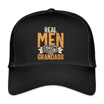 Grandad Großvater Opa Pops Großelternteil - Trucker Cap - Schwarz/Schwarz - Vorne