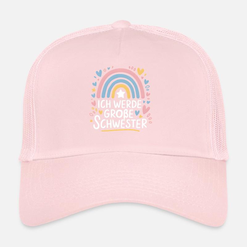 Je vais être grande sœur arc-en-ciel boho Casquette trucker 