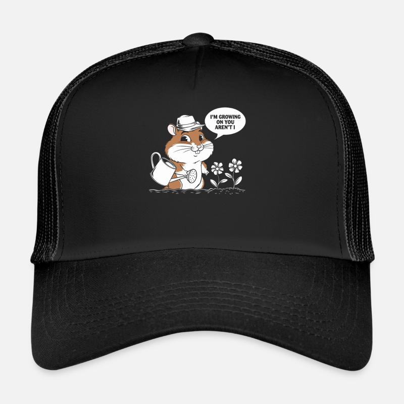 Niedlicher Hamster Mit Gießkanne Und Blumen Trucker Cap