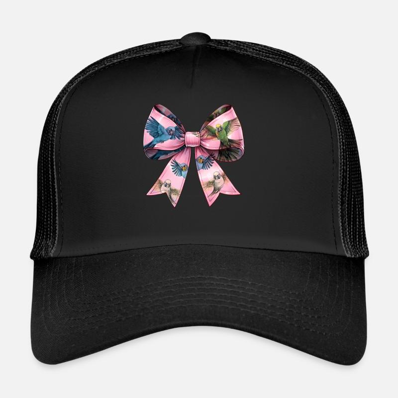 Coquette Bow Budgie Wellensittich Papagei Muster Trucker Cap