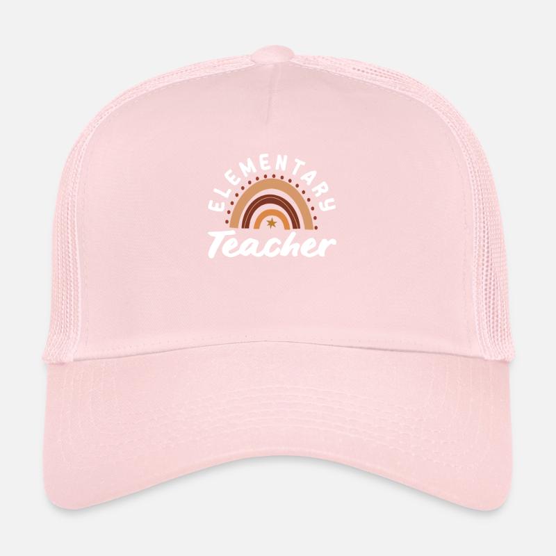 Elementary school teacher retro rainbow design Trucker Cap
