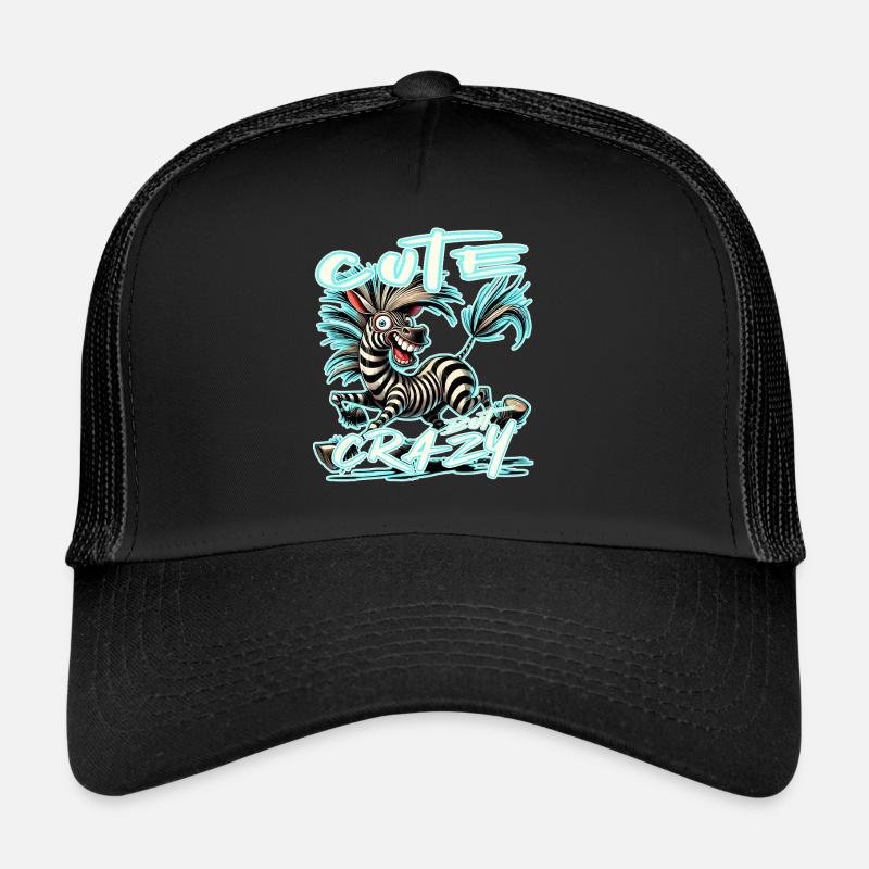 Cute but Crazy Zebra Comic Stil lustiges Motiv Trucker Cap