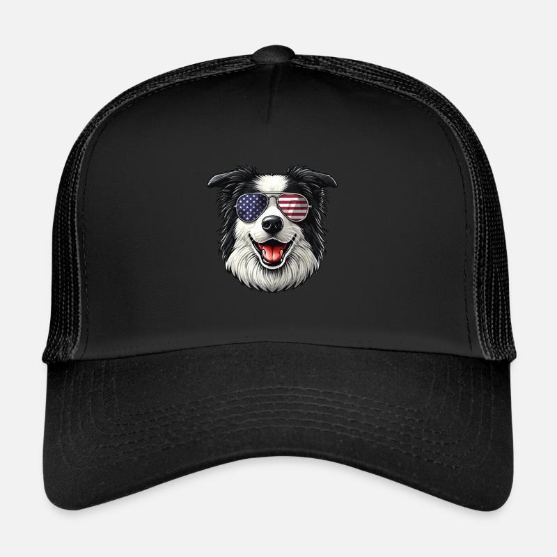 vintage Border Collie Dog Trucker Cap