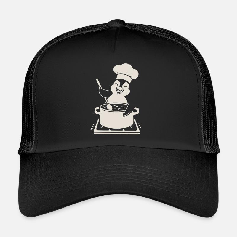 Joyeux pingouin, chef, chef aux fourneaux Casquette trucker 