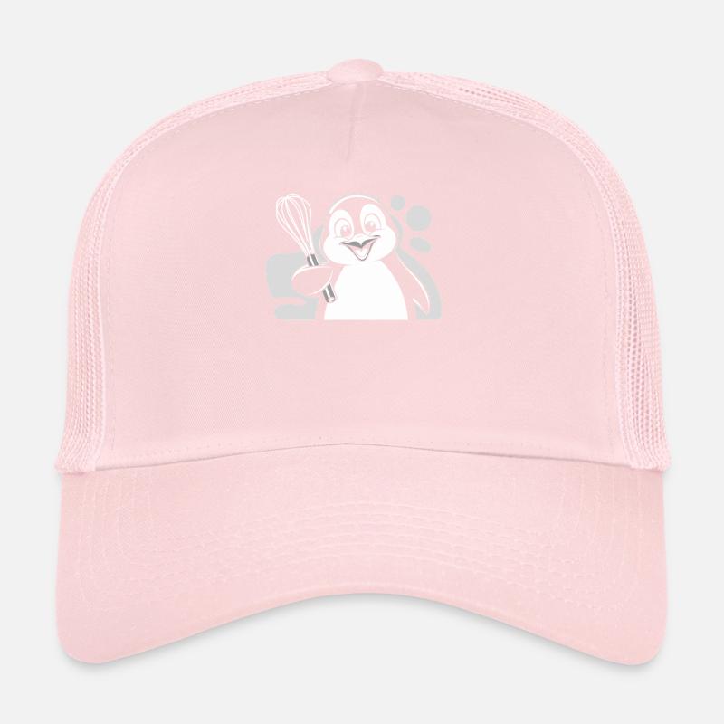 Cheerful penguin with whisk in hand Trucker Cap