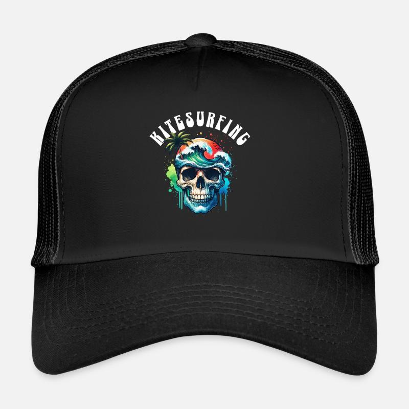 Kitesurf Kitesurfer Kiteboard - Casquette trucker  - noir/noir