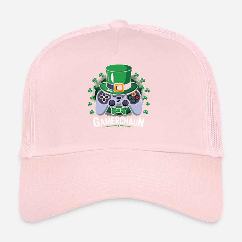 Gamerchaun Shamrock Saint-Patrick Leprechaun Casquette trucker 