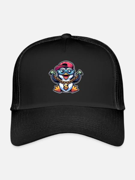 Penguin - Trucker Cap - black/black - Front