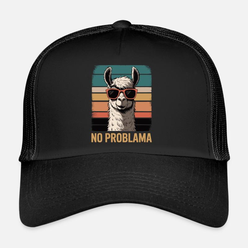 No Problama Llama - Trucker Cap - Schwarz/Schwarz