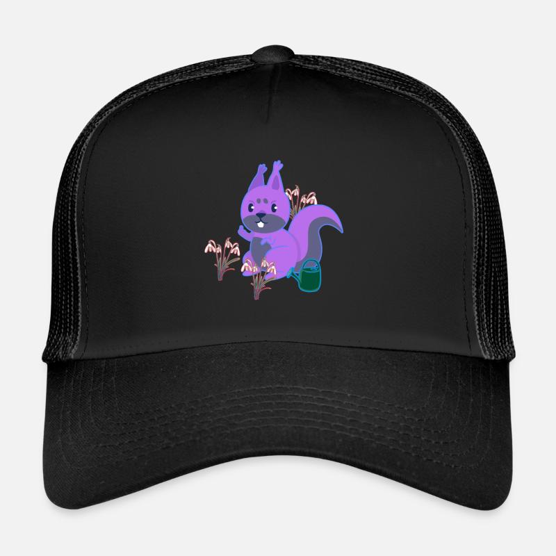 Squirrel Spring Flowers Gardening Flowers Trucker Cap