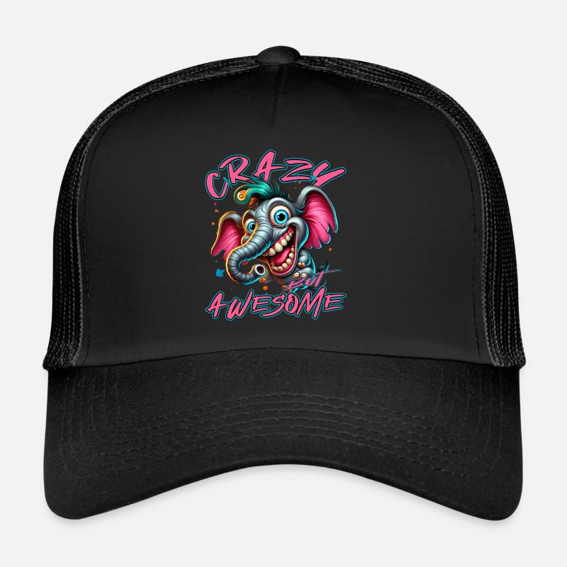 Crazy but Awesome Elefant Comic Stil Trucker Cap
