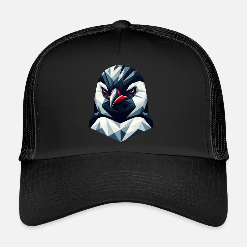 Pinguin Porträt Geometrie Kunstdesign Trucker Cap