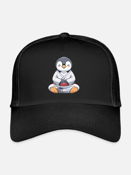 Judo Penguin Meditation Masterful - Trucker Cap - black/black - Front