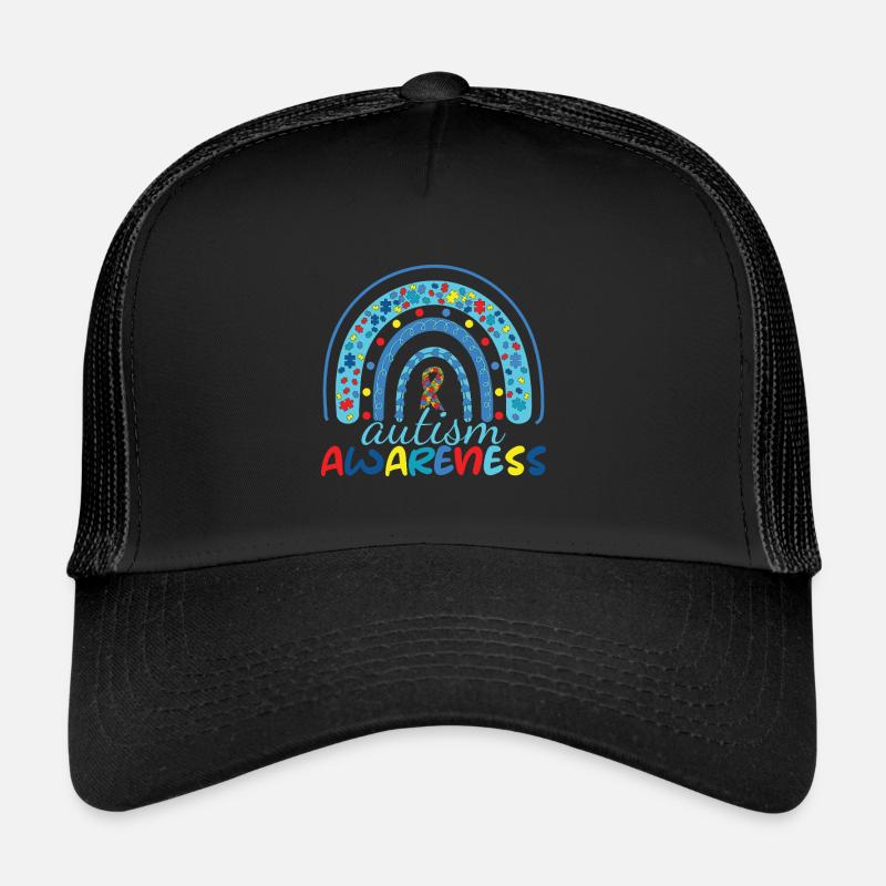 Autismus Bewusstsein Regenbogen Puzzle Trucker Cap