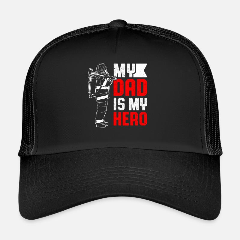 My Dad Is My Hero Firefighting Red Line Trucker Cap