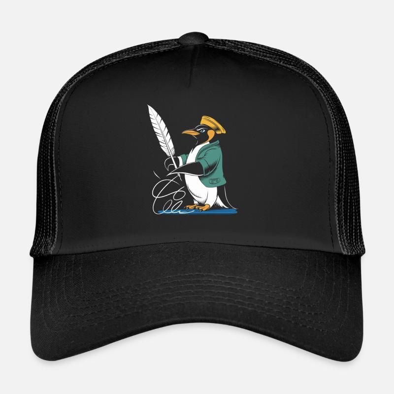 Calligraphie Pingouin Créativité avec Plume Casquette trucker 