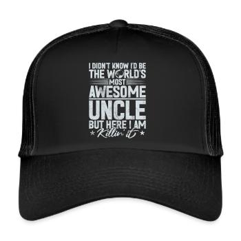 Meilleur oncle fier oncle citation humour - Casquette trucker  - noir/noir - Devant