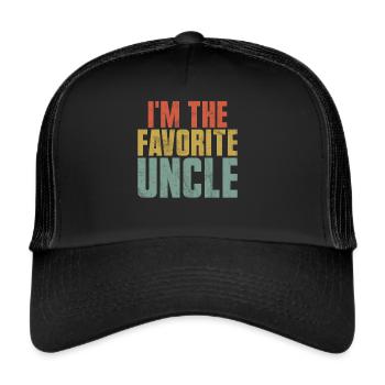 Meilleur oncle fier oncle citation humour - Casquette trucker  - noir/noir - Devant