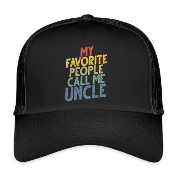 Meilleur oncle fier oncle citation humour - Casquette trucker  - noir/noir - Devant