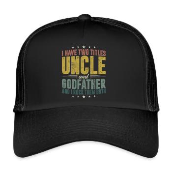 Meilleur oncle fier oncle citation humour - Casquette trucker  - noir/noir - Devant