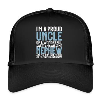 Meilleur oncle fier oncle citation humour - Casquette trucker  - noir/noir - Devant