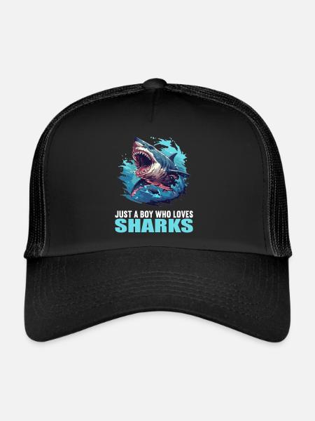 Requins Requin - Casquette trucker  - noir/noir - Devant