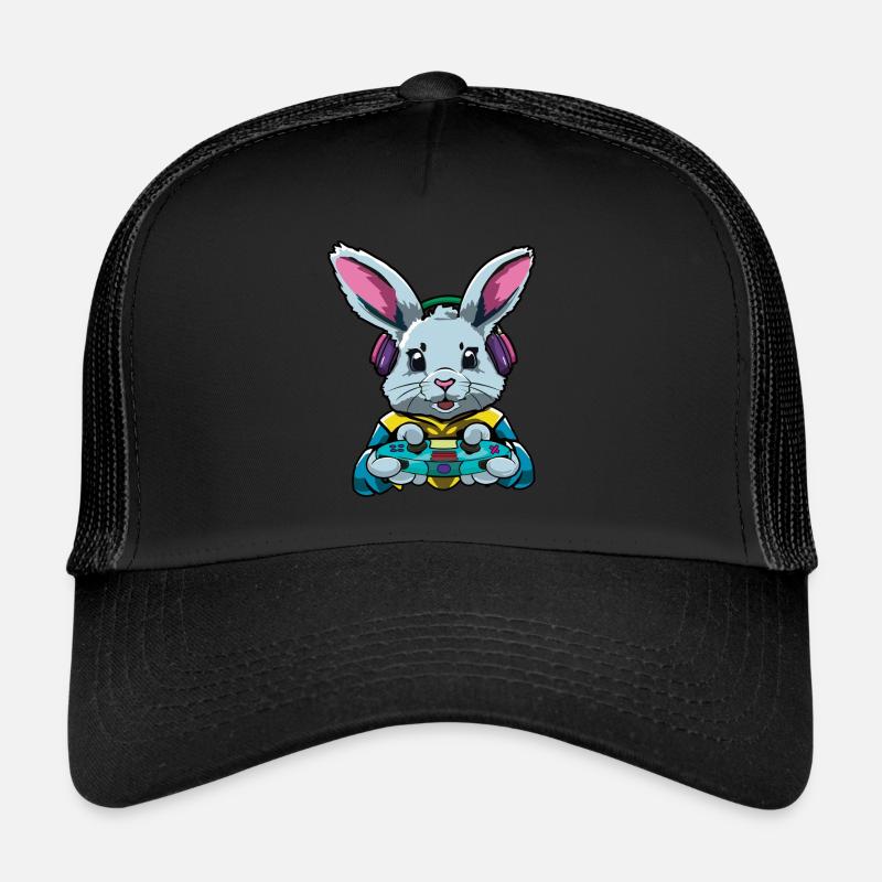Lapin de Pâques avec manette Plaisir de Pâques Casquette trucker 