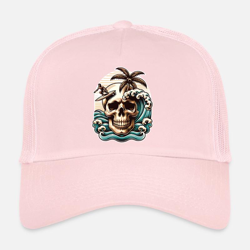 Crâne de surfeur de surf Casquette trucker 