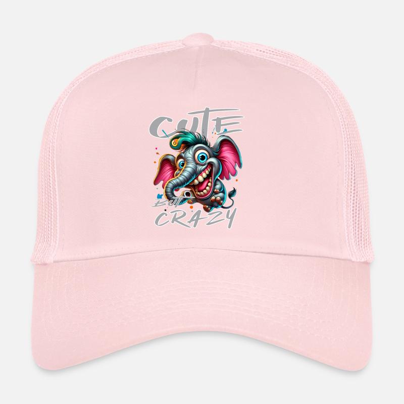 Style de bande dessinée éléphant mignon mais fou Casquette trucker 