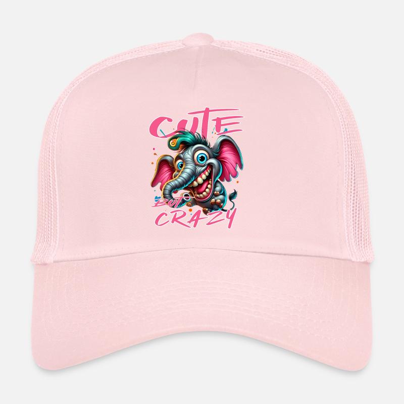 Cute but Crazy Elephant Comic Style Trucker Cap