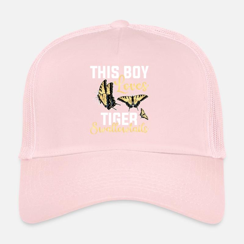 Dieser Junge Liebt Tiger Schwalbenschwänze Trucker Cap