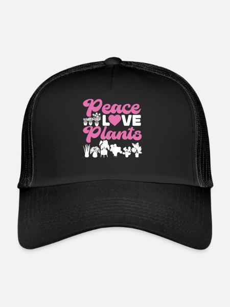 Amoureux des plantes Jardinière Fille Paix - Casquette trucker  - noir/noir - Devant