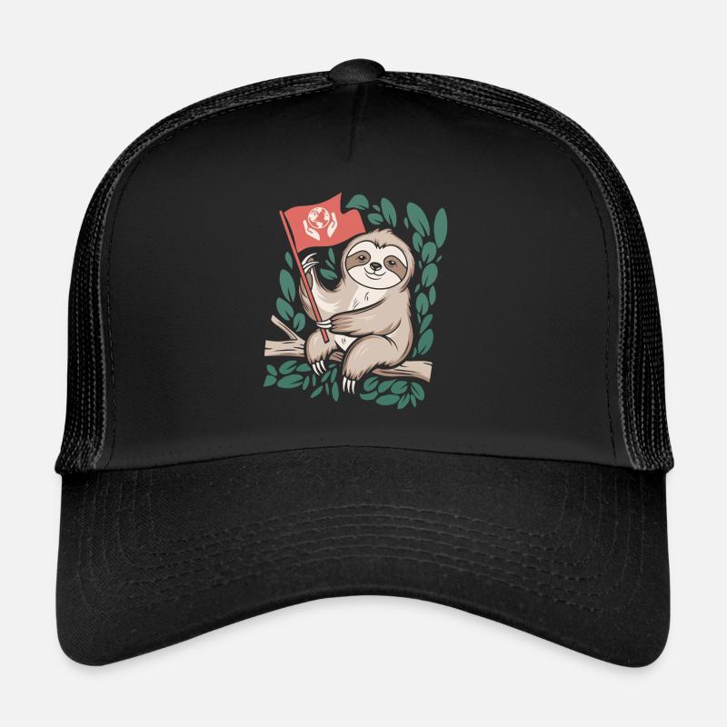 Eco-friendly sloth with environmental flag Trucker Cap