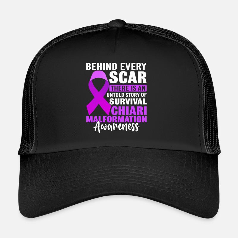 Derrière chaque cicatrice Malformation de Chiari pourpre Casquette trucker 