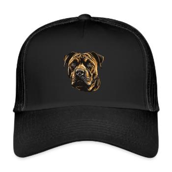 Staffordshire Bull Terrier Dog Portrait - Trucker Cap - black/black - Front