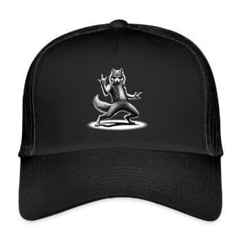 Rocking Wolf – Cool & Wild - Trucker Cap - black/black - Front