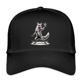 Rock-Fuchs – Cool und Wild - Trucker Cap - Schwarz/Schwarz - Vorne