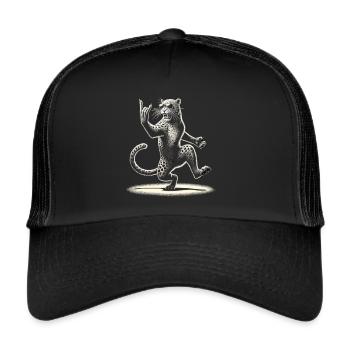 Rockiger Leopard – Wild & Laut - Trucker Cap - Schwarz/Schwarz - Vorne