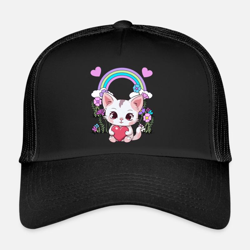 Regenbogen Kätzchen Katze Katzen Kinder Kind Baby Trucker Cap