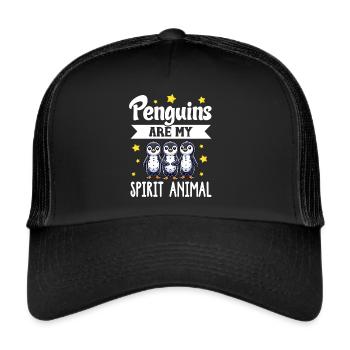 Penguine Vogelliebhaber Penguin -Enthusiast - Trucker Cap - Schwarz/Schwarz - Vorne