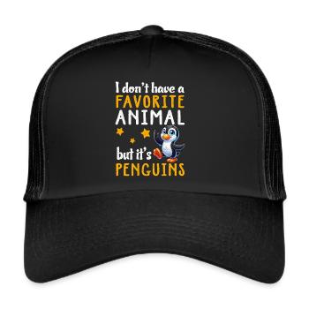 Penguine Vogelliebhaber Penguin -Enthusiast - Trucker Cap - Schwarz/Schwarz - Vorne