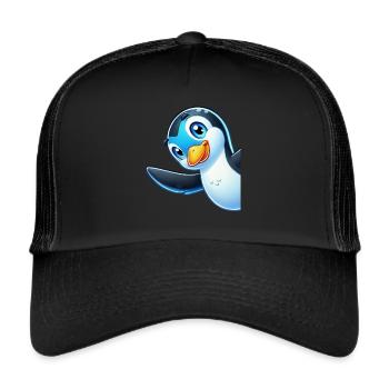 Penguine Vogelliebhaber Penguin -Enthusiast - Trucker Cap - Schwarz/Schwarz - Vorne