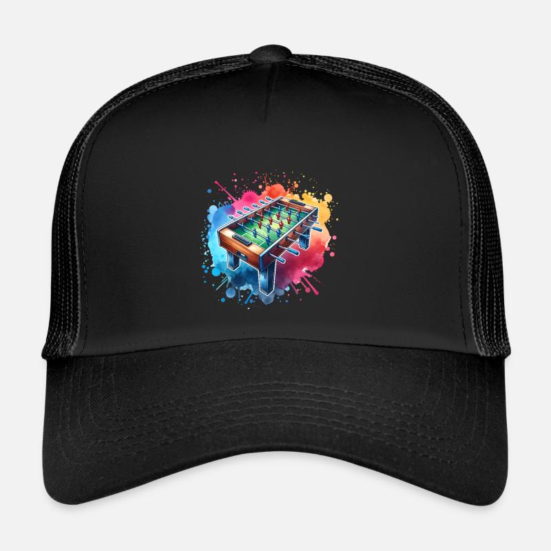 Tischkicker Tischfußball - Trucker Cap - Schwarz/Schwarz
